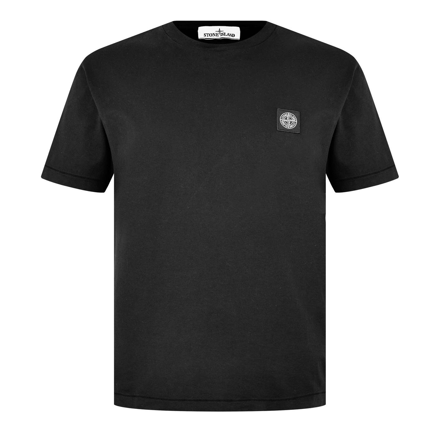 Stone Island Cotton Compass Logo Patch T-Shirt Black - front