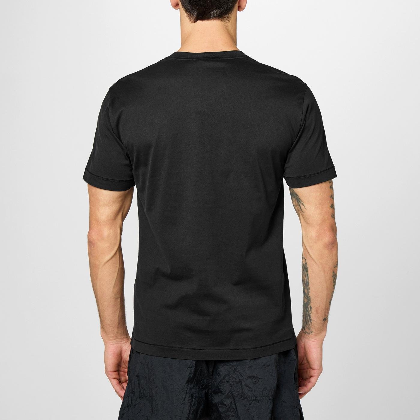 Stone Island Cotton Compass Logo Patch T-Shirt Black - detail 3