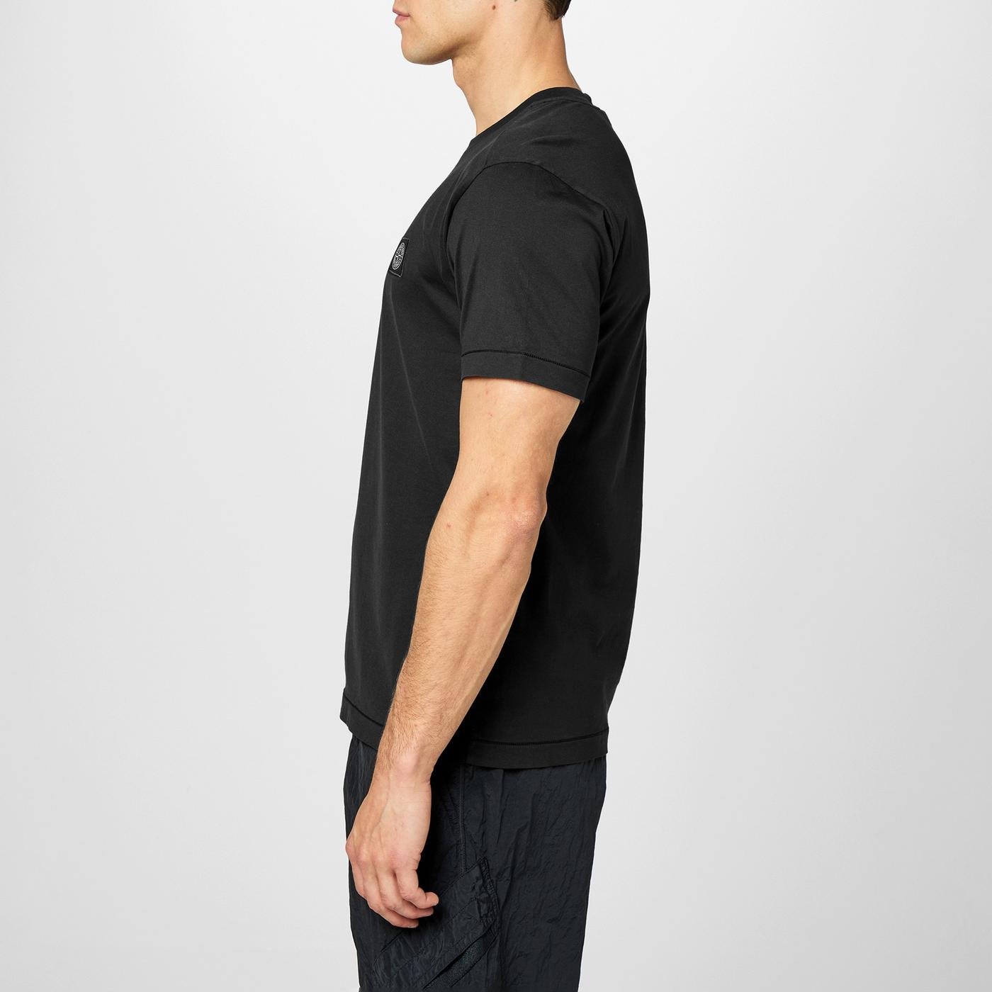 Stone Island Cotton Compass Logo Patch T-Shirt Black - back