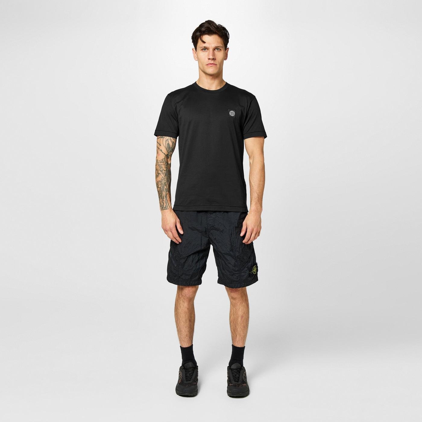 Stone Island Cotton Compass Logo Patch T-Shirt Black - compass patch