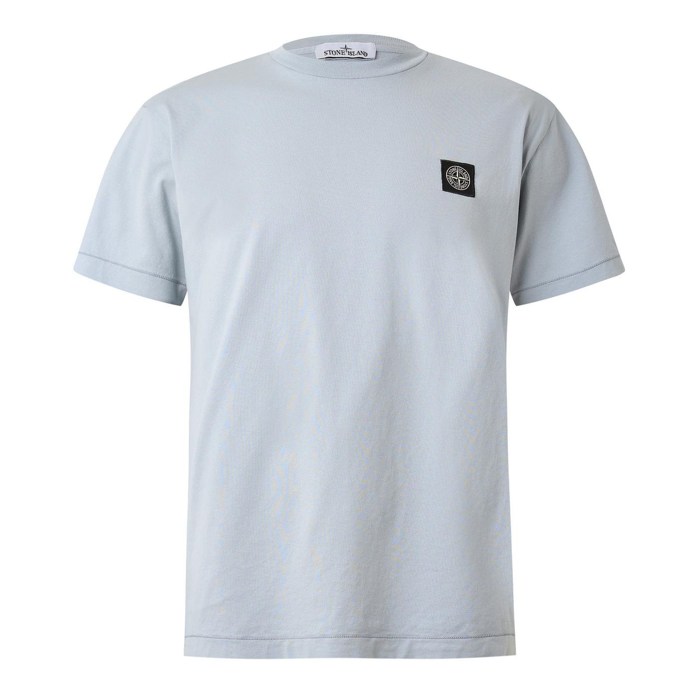Stone Island Cotton Compass Logo Patch T-Shirt Ash Grey - front