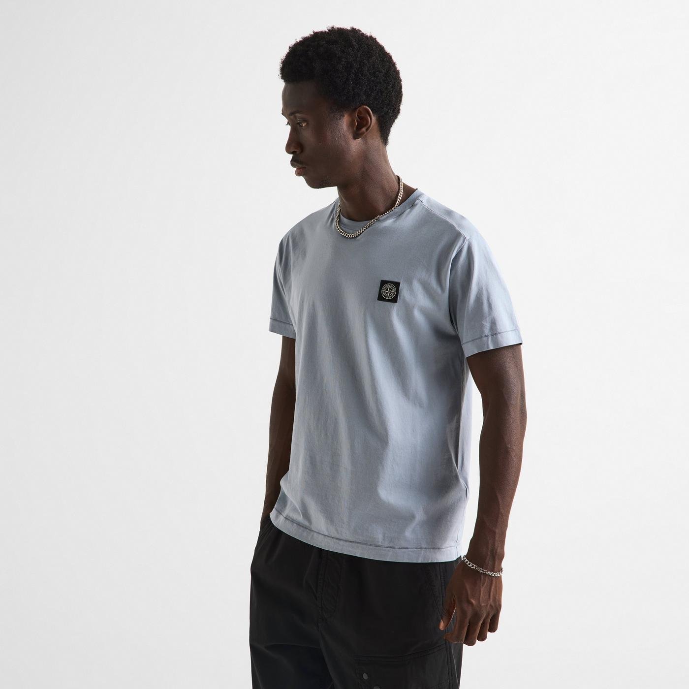 Stone Island Cotton Compass Logo Patch T-Shirt Ash Grey - detail 2