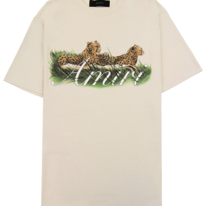 AMIRI Cheetah Print T Shirt Cream