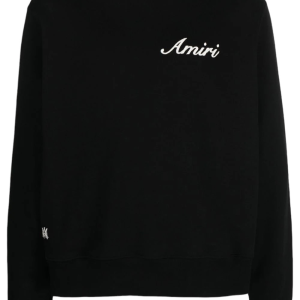 Amiri Script Logo Embroidered Sweatshirt in Black