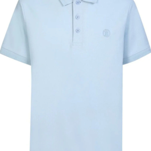 Burberry Branded Circle Logo Eddie Duck Egg Blue Polo Shirt