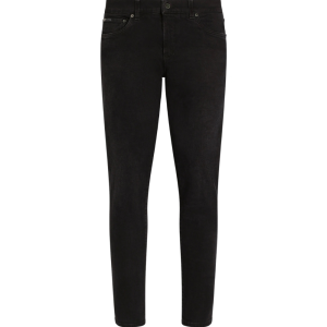 Dolce & Gabbana Logo Plaque Skinny-Fit Cotton Jeans Black