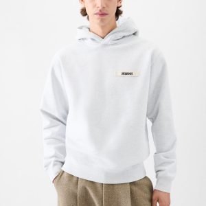 Jacquemus The Gros Grain Logo Hoodie in Grey