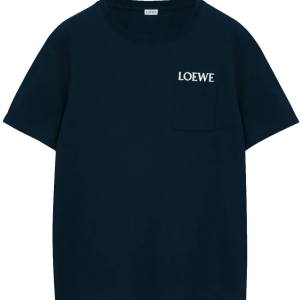 Loewe Brand-Embroidery Relaxed Fit T-Shirt Navy