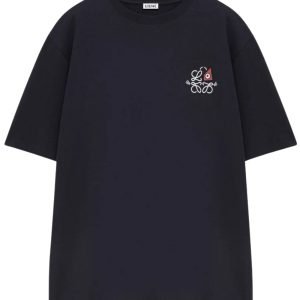Loewe Cat Eye And Anagram Louis Wain T-Shirt Navy