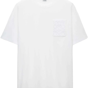 Loewe Relaxed Fit Tonal Pocket Logo T Shirt in White